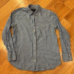J.Crew Light Blue and White Striped Button front shirt